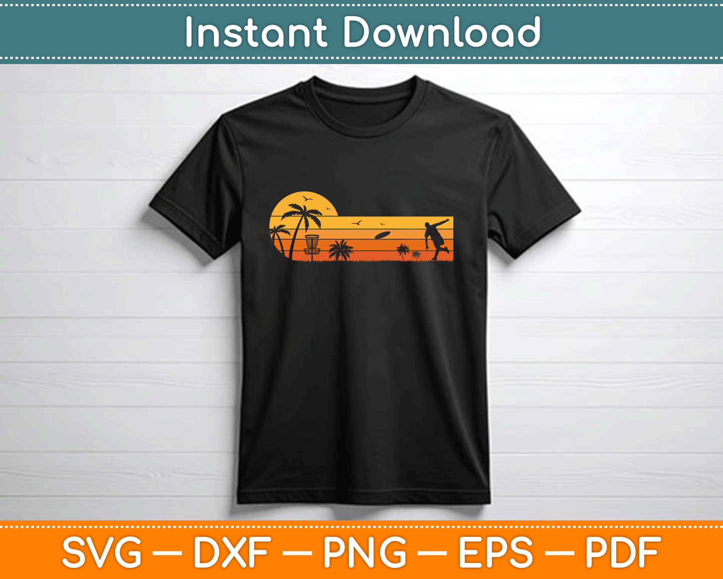 Retro Vintage Frisbee Golf Player SVG Digital Cutting File