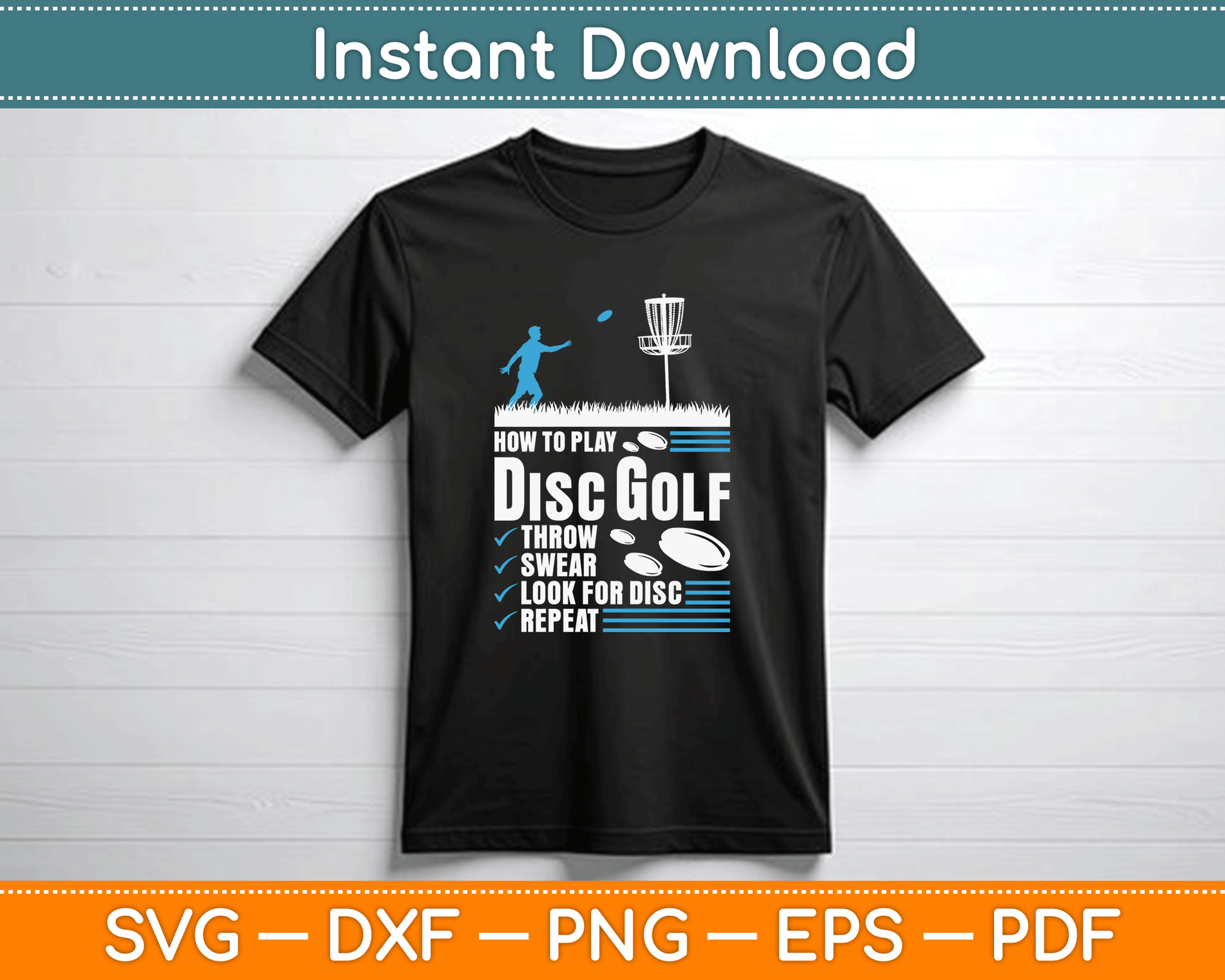 Retro Vintage Frisbee Golf Player Svg Png File