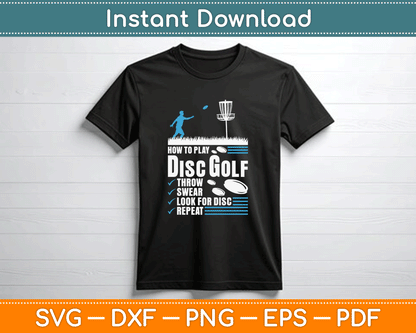 Retro Vintage Frisbee Golf Player Svg Png File
