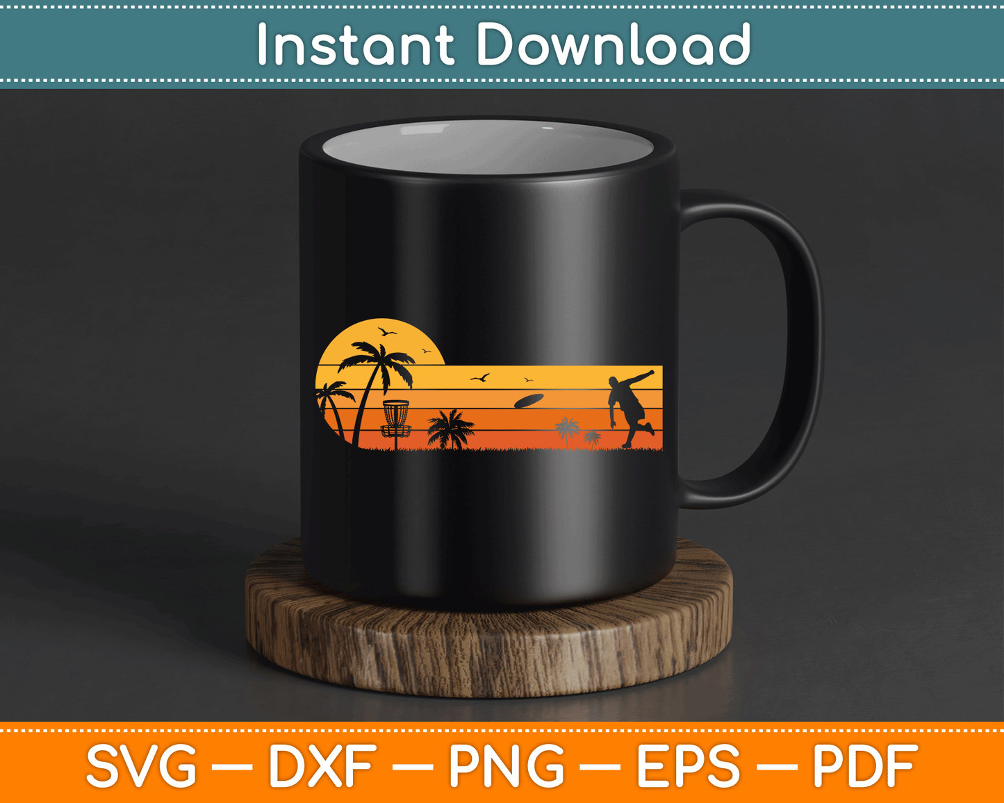 Retro Vintage Frisbee Golf Player SVG Digital Cutting File