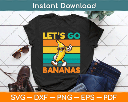 Retro Vintage Funny Banana Let Go Banana Peace SVG Digital Cutting File