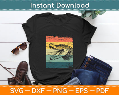 Retro Alligator Gift Vintage Crocodile Svg Digital Cutting File