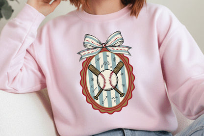 Retro Baseball Coquette Bow PNG, Vintage Baseball Mama Sublimation Design