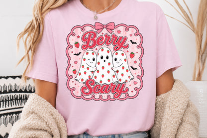 Berry Scary PNG Cute Strawberry Ghost Halloween Sublimation Design