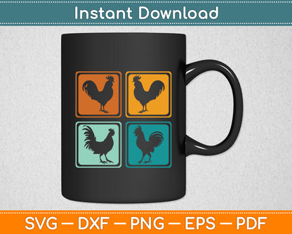 Vintage Retro Chicken Svg Png Dxf Digital Cutting File