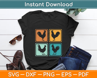 Vintage Retro Chicken Svg Png Dxf Digital Cutting File