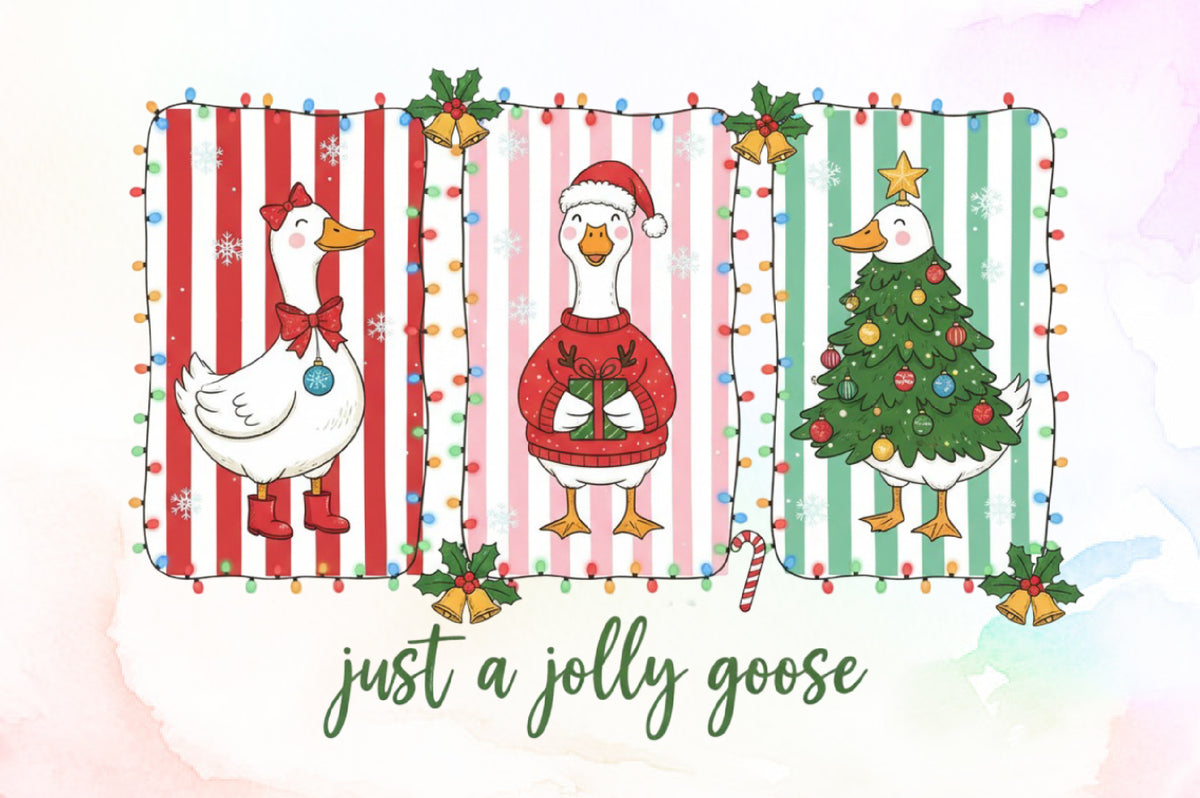 Retro Christmas Goose PNG Bundle