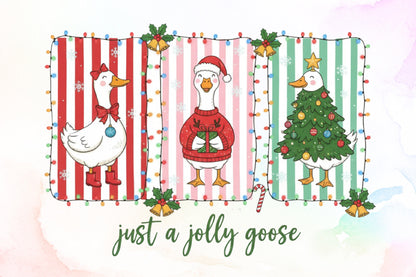 Retro Christmas Goose PNG Bundle