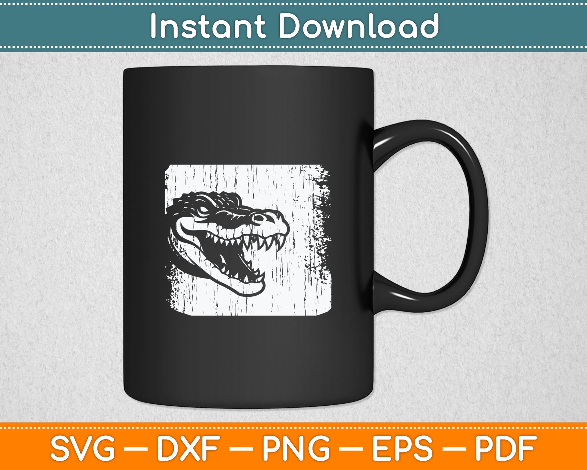 Vintage Retro Crocodile Svg Digital Cutting File