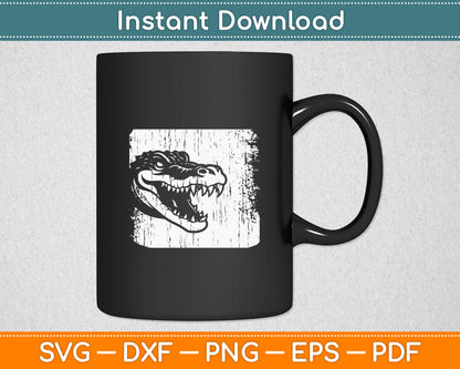 Vintage Retro Crocodile Svg Digital Cutting File
