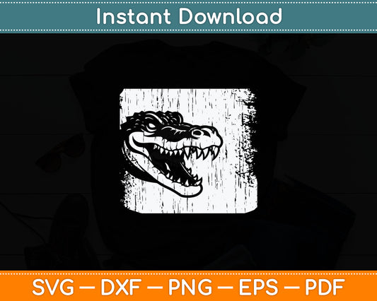 Vintage Retro Crocodile Svg Digital Cutting File