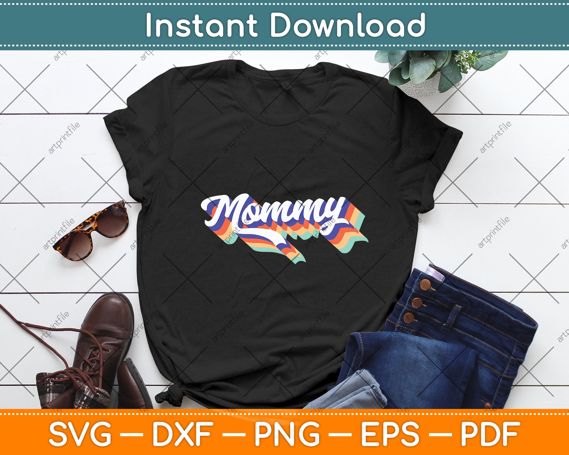 Retro Cute Mommy Best Mom Ever Mother's Day Svg Digital Cutting File