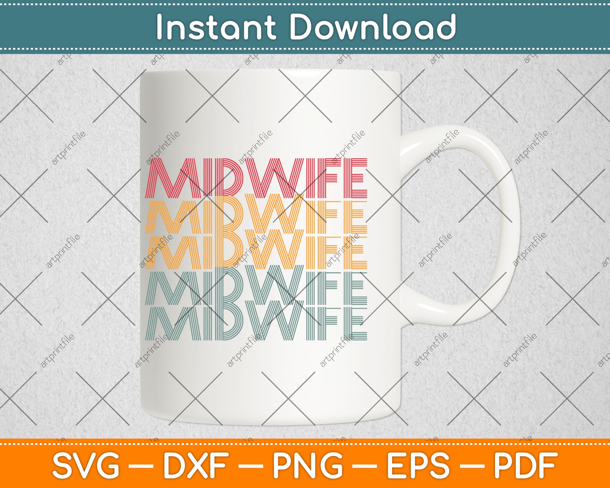Retro Doula Birthing Support Baby Catcher Midwife Svg Digital Cutting File
