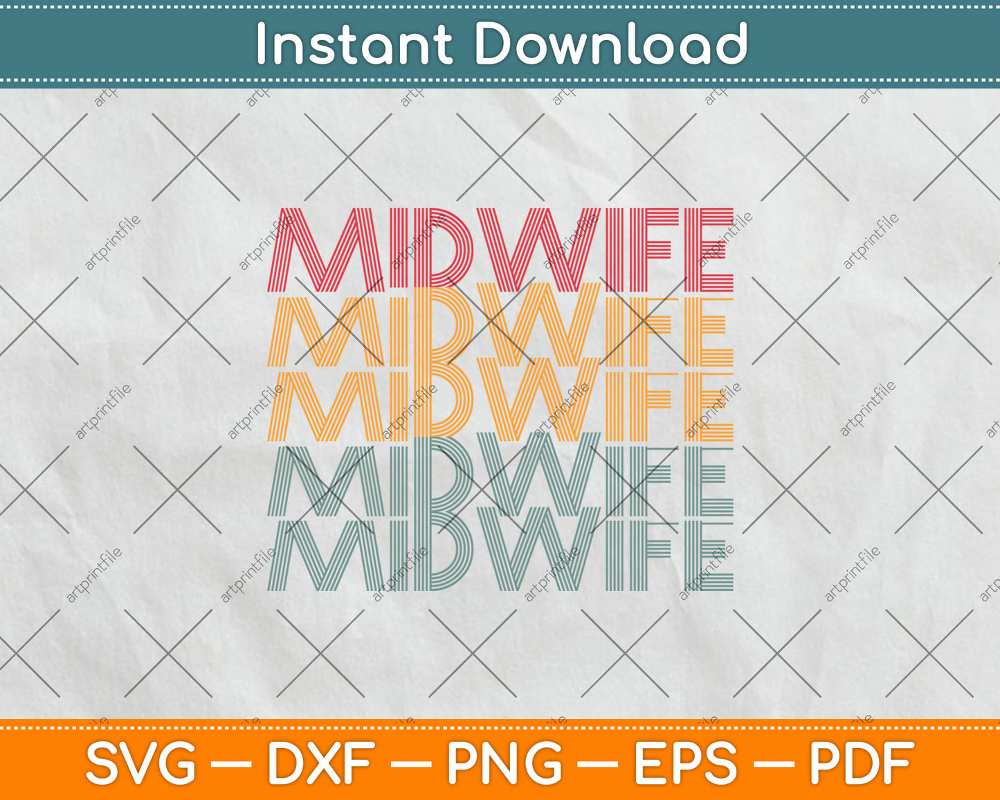 Retro Doula Birthing Support Baby Catcher Midwife Svg Digital Cutting File