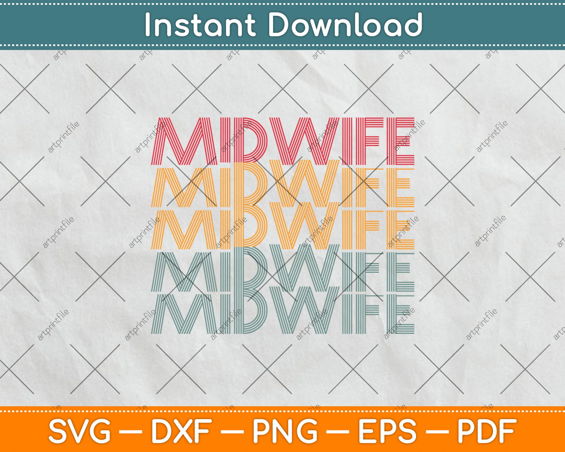 Retro Doula Birthing Support Baby Catcher Midwife Svg Digital Cutting File