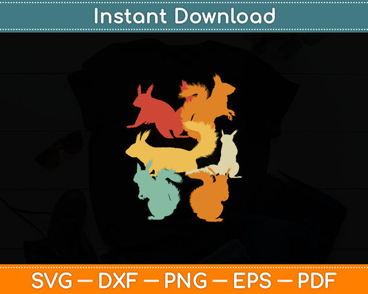 Retro Forest Animal Lover Gift Idea Squirrel Svg Digital Cutting File