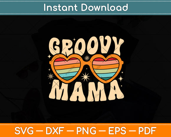 Retro Groovy Mama 70s Aesthetic Svg Digital Cutting File