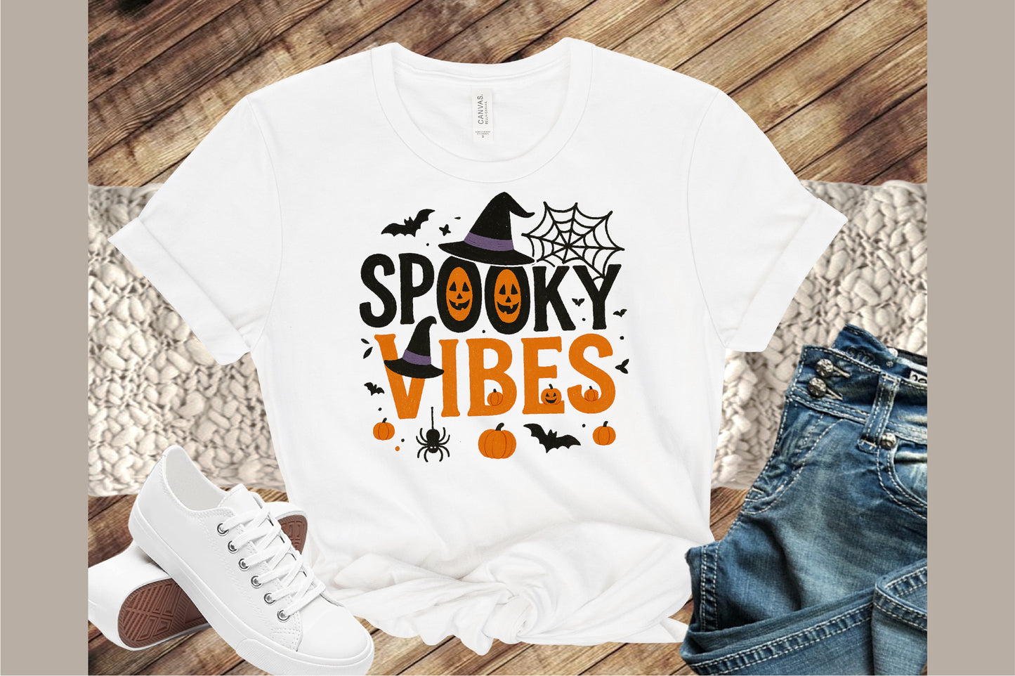 Retro Halloween Spooky Vibes PNG Sublimation Design