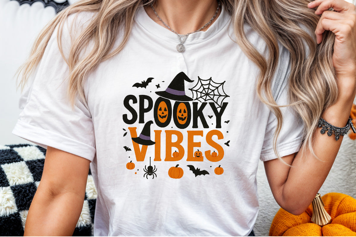 Retro Halloween Spooky Vibes PNG Sublimation Design