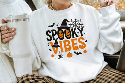 Retro Halloween Spooky Vibes PNG Sublimation Design
