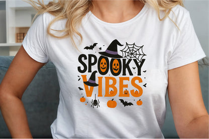 Retro Halloween Spooky Vibes PNG Sublimation Design