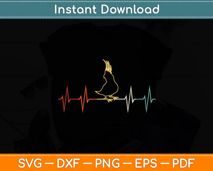 Retro Heartbeat Parrot Lover Funny Svg Digital Cutting File
