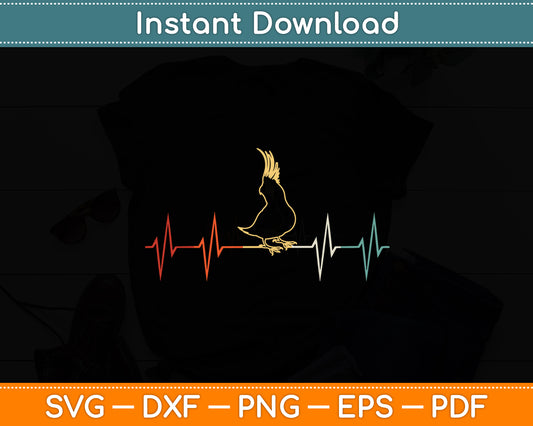 Retro Heartbeat Parrot Lover Funny Svg Digital Cutting File