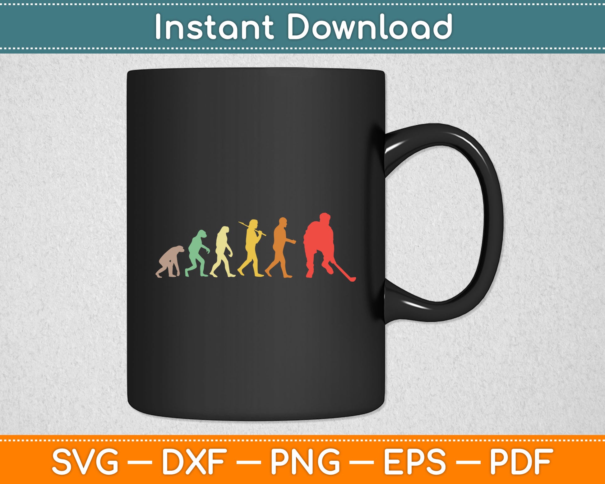 Retro Ice Hockey Evolution Gift For Ice Hockey Players Svg Digital Cutting File