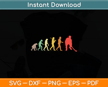 Retro Ice Hockey Evolution Gift For Ice Hockey Players Svg Digital Cutting File