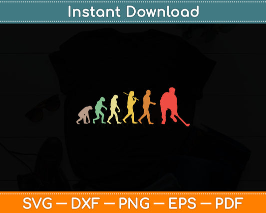 Retro Ice Hockey Evolution Gift For Ice Hockey Players Svg Digital Cutting File