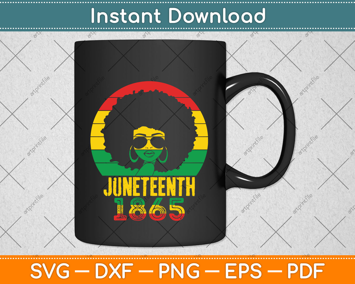 Retro Juneteenth Day 1865 Afro Melanin Black Women Svg Png Dxf Digital Cutting File
