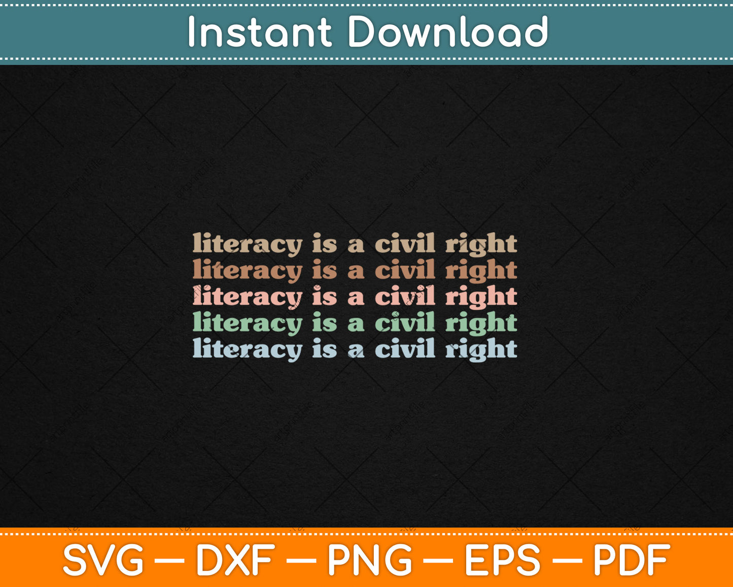 Retro Literacy Is A Civil Right Reading Teacher Literacy Svg Digital Cutting File
