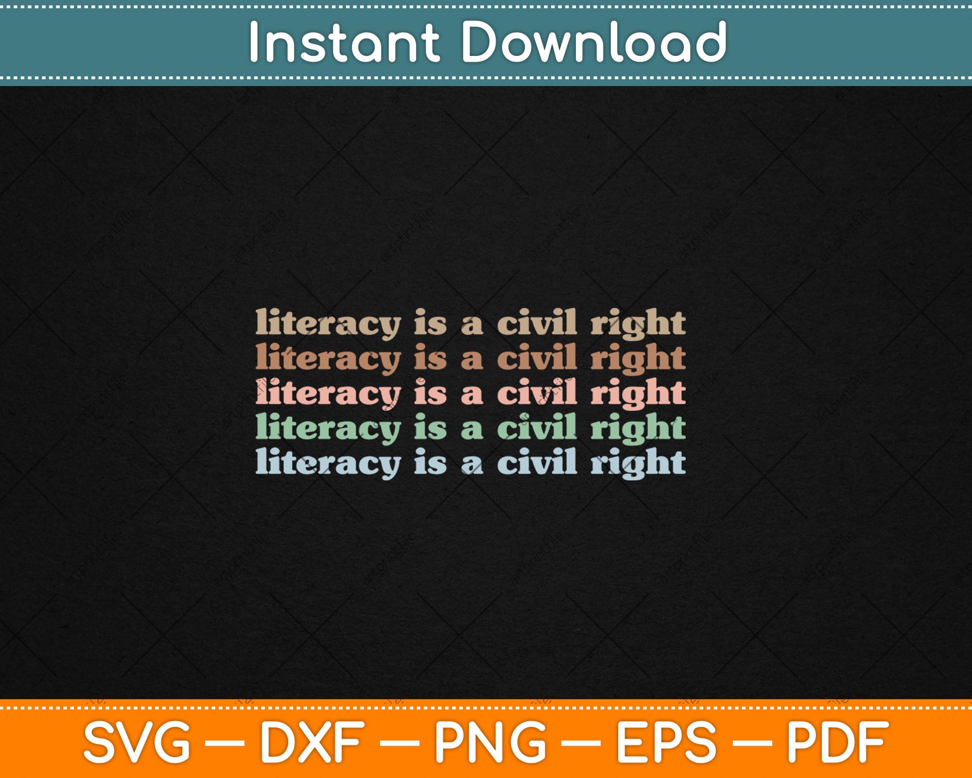 Retro Literacy Is A Civil Right Reading Teacher Literacy Svg Digital Cutting File
