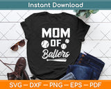 Mom Of Ballers Funny Baseball Mother's Day Svg Digital Cutting File