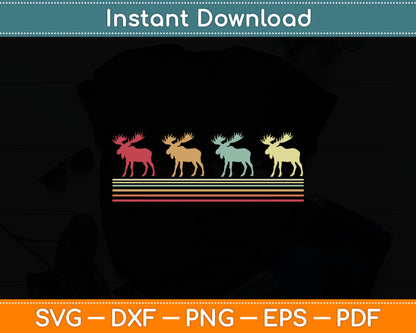 Retro Moose Lover Funny Moose Vintage Svg Digital Cutting File