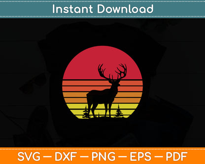 Retro Moose Silhouette Svg Digital Cutting File