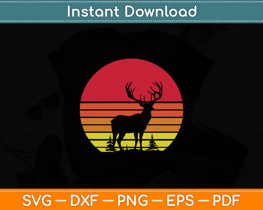 Retro Moose Silhouette Svg Digital Cutting File