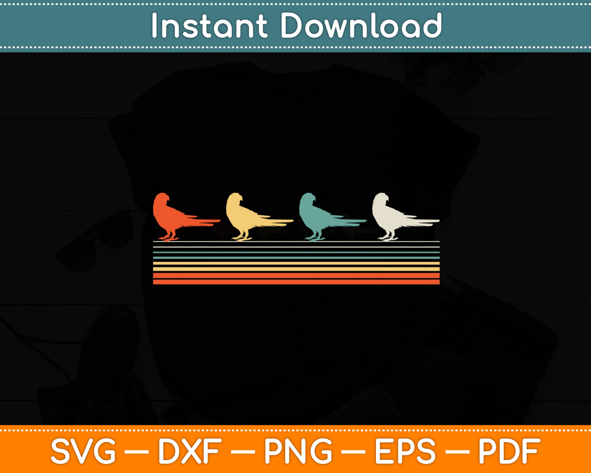 Retro Parrot Lover Parrot Vintage Funny Svg Digital Cutting File