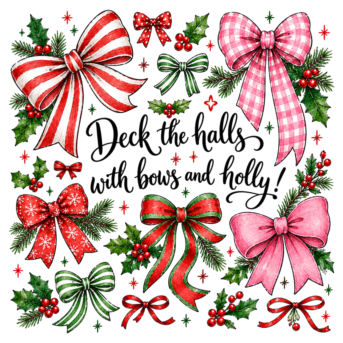 Retro Plaid Christmas Coquette PNG | Christmas Bow Holiday Sublimation