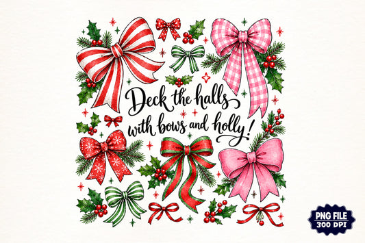 Retro Plaid Christmas Coquette PNG | Christmas Bow Holiday Sublimation
