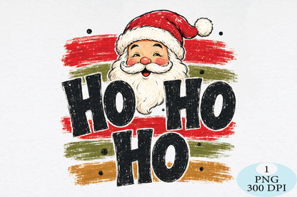 Retro Santa Ho Ho Ho Christmas PNG Vintage Santa Sublimation