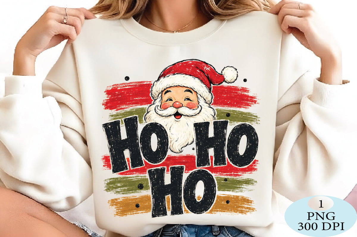 Retro Santa Ho Ho Ho Christmas PNG Vintage Santa Sublimation