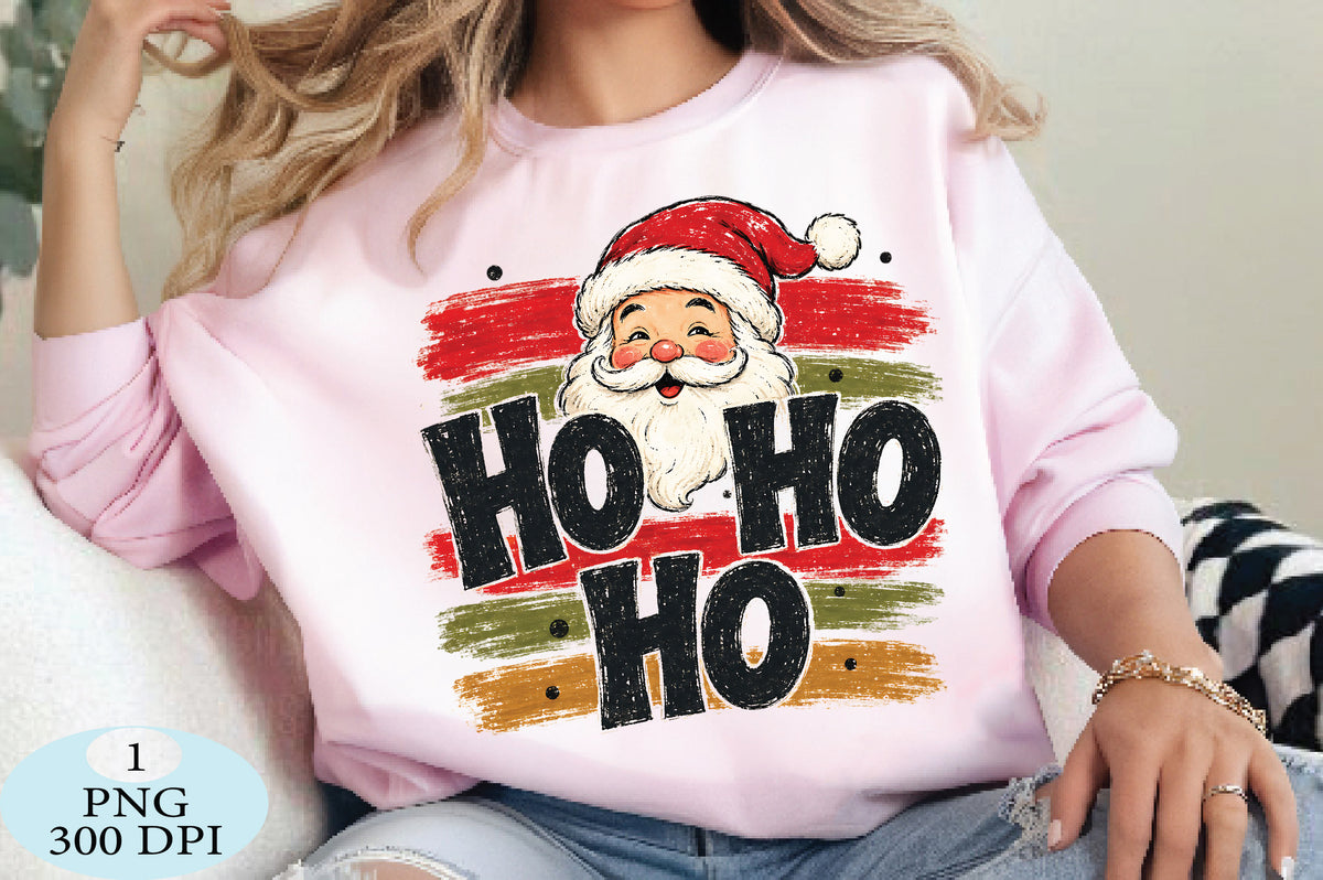 Retro Santa Ho Ho Ho Christmas PNG Vintage Santa Sublimation