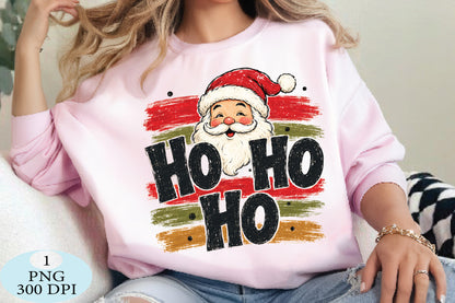 Retro Santa Ho Ho Ho Christmas PNG Vintage Santa Sublimation
