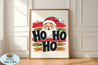 Retro Santa Ho Ho Ho Christmas PNG Vintage Santa Sublimation