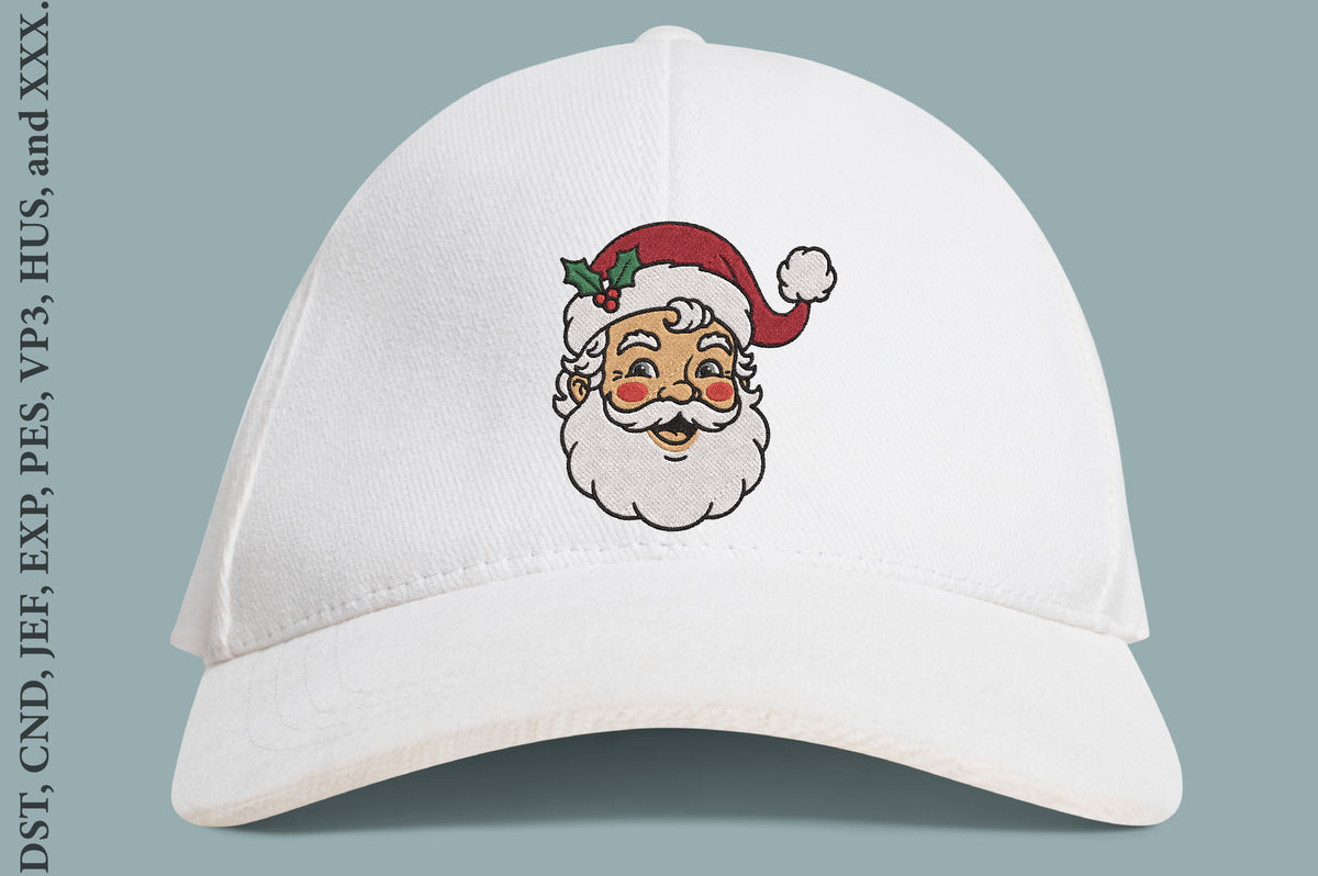 Retro Santa Embroidery Design – Vintage Christmas Santa Claus Machine Embroidery Pattern, Classic Holiday Embroidery Design