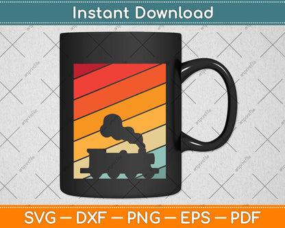 Retro Style Steam Train Svg Png Dxf Digital Cutting File