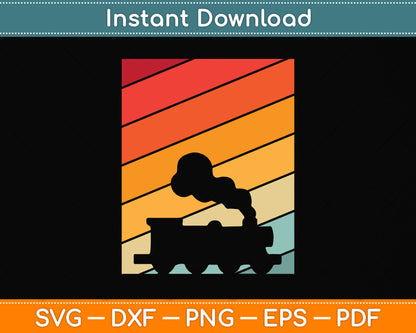 Retro Style Steam Train Svg Png Dxf Digital Cutting File