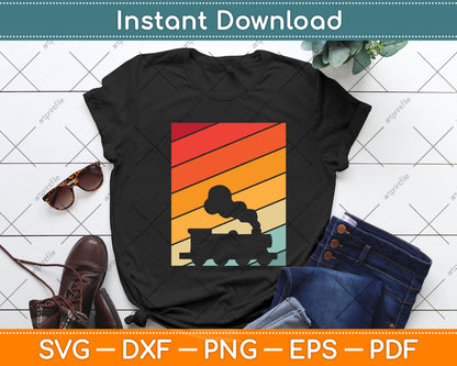 Retro Style Steam Train Svg Png Dxf Digital Cutting File