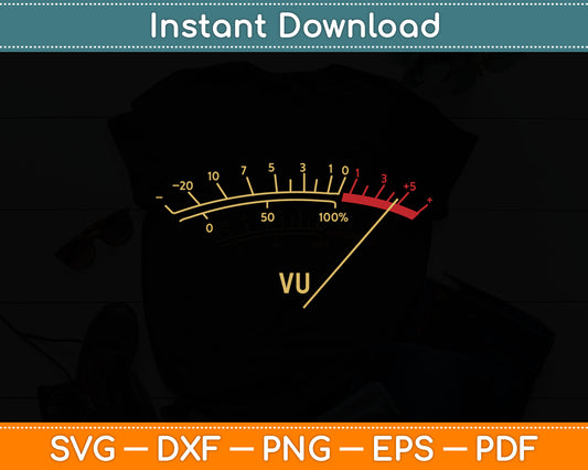 Retro VU Meter Hi-Fi Vintage Stereo Music Lover Svg Digital Cutting File